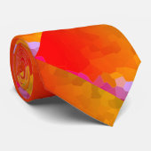 Oranje Roze Geometrische Funky Patterns Kleurrijk Stropdas (Opgerold)