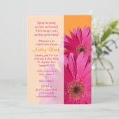 Oranje roze Gerbera Daisy Bridal Shower Kaart (Staand voorkant)