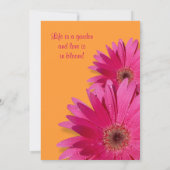 Oranje roze Gerbera Daisy Bridal Shower Kaart (Achterkant)