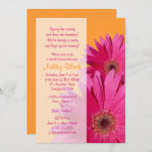 Oranje roze Gerbera Daisy Bridal Shower Kaart (Voorkant / Achterkant)
