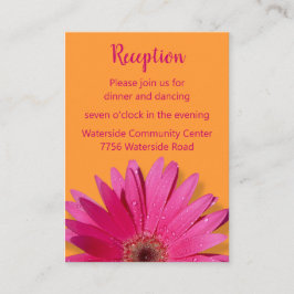 Oranje & Roze Gerbera Daisy Receptie Kaart