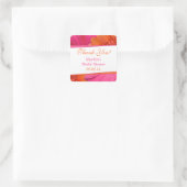 Oranje Roze Gerbera Daisy Vrijgezellenfeest Dank u Vierkante Sticker (Tas)