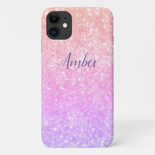 Oranje Roze Glitter Elegant Persoonlijk Case-Mate iPhone Case (Achterkant)