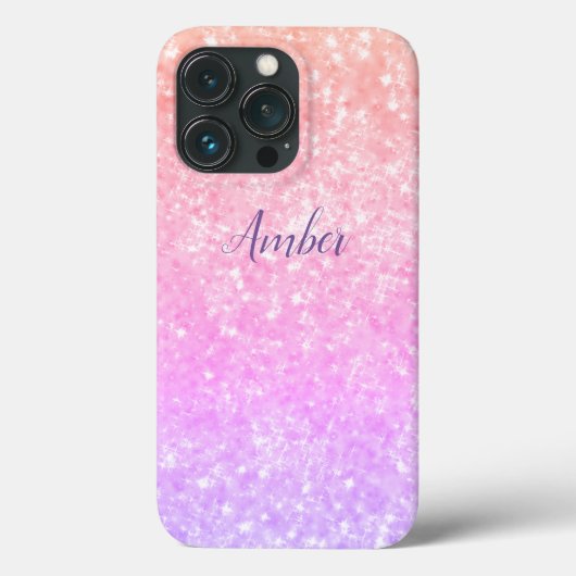 Oranje Roze Glitter Glans Elegant Persoonlijk Case-Mate iPhone Case (Achterkant)