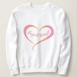 Oranje roze glitter vrolijk hart T-shirt