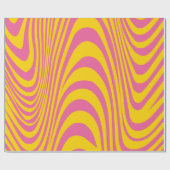 Oranje roze golvende patroonretro inpakpapier (Vlak)