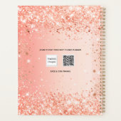 Oranje roze goud glitters naam script 2023 planner (Achterkant)