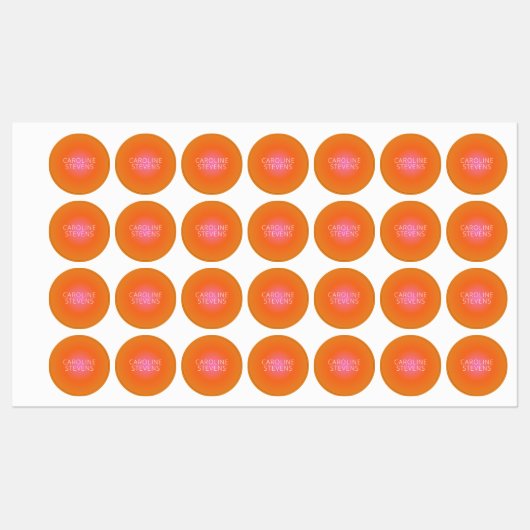 Oranje roze gradiënt herstellen | Gepersonaliseerd Labels (Vel)