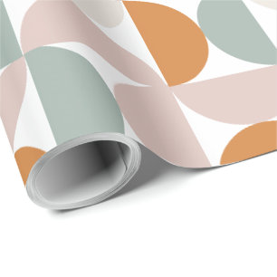 Oranje Roze Groen Moderne Geometrische Decoupage Cadeaupapier
