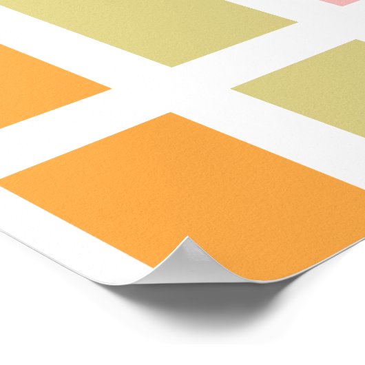 Oranje roze groene tinten poster (Hoek)