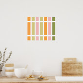 Oranje roze groene tinten poster (Keuken)