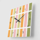 Oranje roze groene tinten vierkante klok (Hoek)