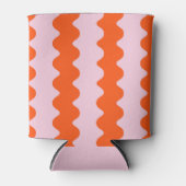 Oranje Roze Groovy Stripe Minimalistische Lente Zo Blikjeskoeler (Voorkant)