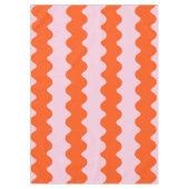 Oranje Roze Groovy Stripe Minimalistische Moderne Tafelkleed (Voorkant)