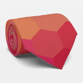 Oranje roze hexagon Zigzag naadloos patroon Stropdas (Opgerold)