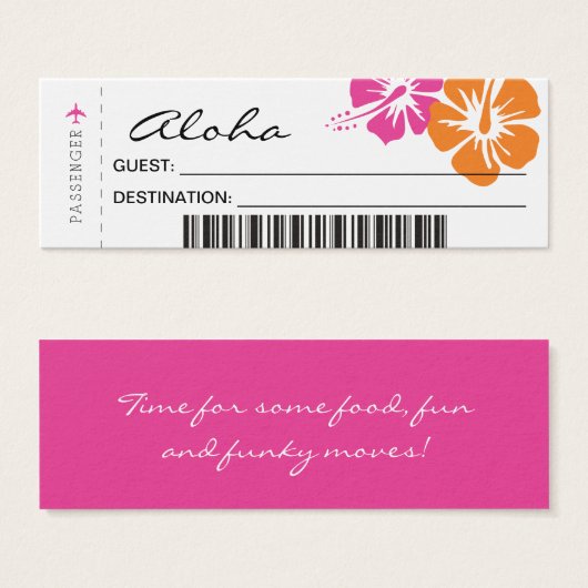 Oranje roze hibiscus Flowers Weddenschap Kaart (Voorkant /achterkant)