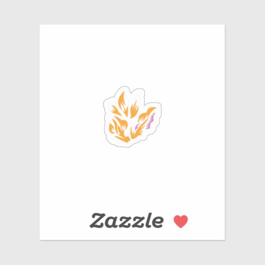 oranje, roze illustratie Aangepaste vinylsticker Sticker (Vel)