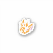 oranje, roze illustratie Aangepaste vinylsticker Sticker (Voorkant)