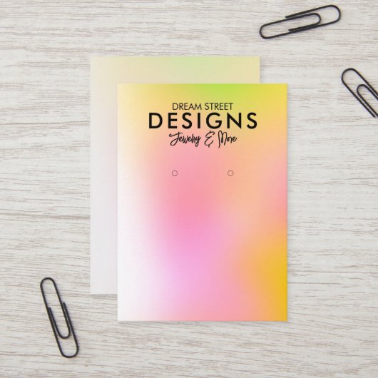 Oranje roze Kaart met verouderingsscherm Visitekaartje (Voorkant / Achterkant in situ)