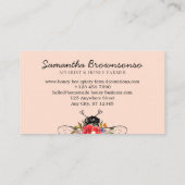 Oranje roze klasje — Heart Floral Apiary Honey Bee Visitekaartje (Achterkant)