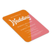Oranje roze kleurenblok Retro Weddenschap Magneet (Rechterzijde)