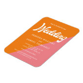 Oranje roze kleurenblok Retro Weddenschap Magneet (Linkerzijde)