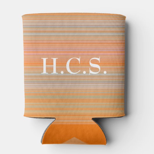 Oranje roze Koelbox met Initialen HAMbyWG Blikjeskoeler (Achterkant)