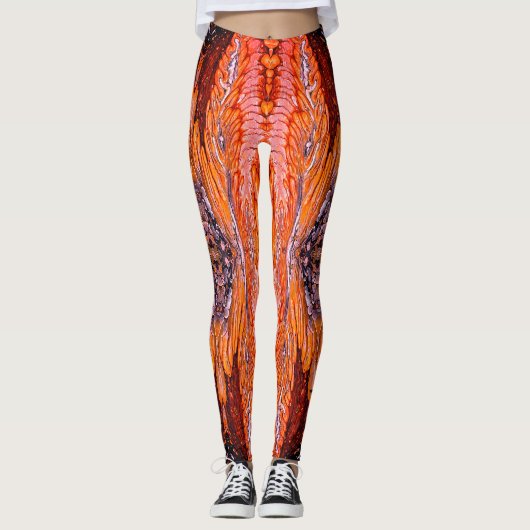 Oranje roze leggings (Voorkant)