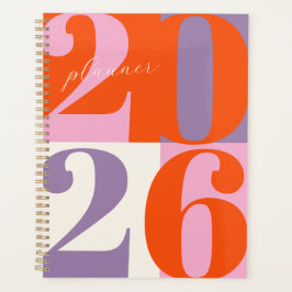 Oranje Roze Lila Krachtig Jaar Kleurblok Planner