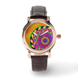 Oranje & Roze Mandala Watch Horloge