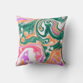 Oranje-roze marmeren modern design kussen. kussen (Achterkant)