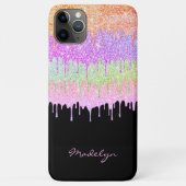 Oranje roze mint lime groen druppelpatroon op zwar Case-Mate iPhone case (Achterkant)