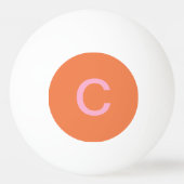 Oranje Roze Monogram Initiaal Moderne Aangepaste K Pingpongbal (Voorkant)