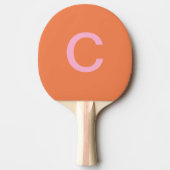 Oranje Roze Monogram Initiaal Moderne Aangepaste K Tafeltennisbatje (Voorkant)