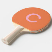 Oranje Roze Monogram Initiaal Moderne Aangepaste K Tafeltennisbatje (Voorkant Gekanteld)
