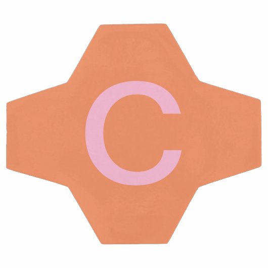 Oranje Roze Monogram Initiaal Moderne Aangepaste K Voetbal (Enkel)