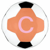 Oranje Roze Monogram Initiaal Moderne Aangepaste K Voetbal (Voorkant)
