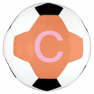 Oranje Roze Monogram Initiaal Moderne Aangepaste K Voetbal