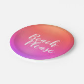 Oranje roze ombre beach papieren bordje (Gekanteld)