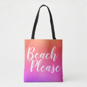 Oranje roze ombre beach tote bag (Voorkant)