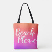 Oranje roze ombre beach tote bag (Achterkant)