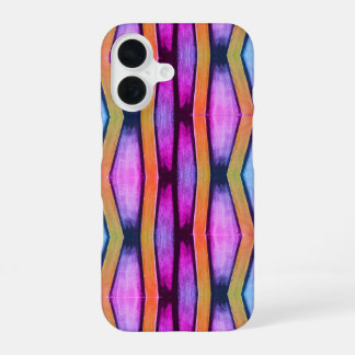 Oranje, roze, paars en blauw Chevron iPhone 16 Hoesje