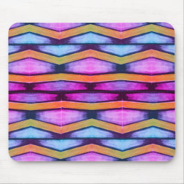 Oranje, roze, paars en blauw Chevron Muismat