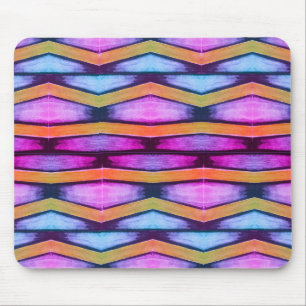 Oranje, roze, paars en blauw Chevron Muismat