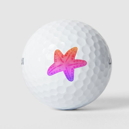 Oranje Roze Paars Zee Scheppvissen Golfballen (Voorkant)