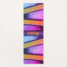 Oranje, roze, paarse en blauwe afbeeldingen yogamat