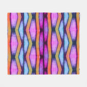 Oranje, roze, paarse en blauwe Chevron Fleece Deken (Voorkant (Horizontaal))