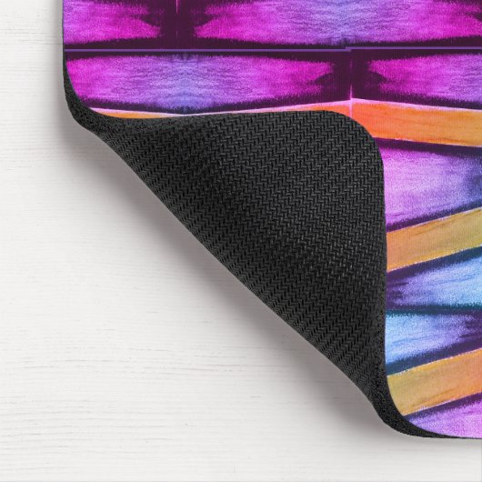 Oranje, roze, paarse en blauwe Chevron Muismat (Hoek)