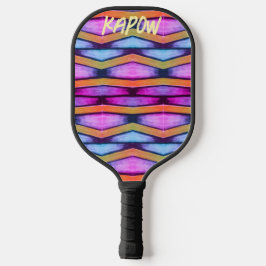 Oranje, roze, paarse en blauwe Chevron Pickleball Paddle