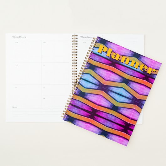 Oranje, roze, paarse en blauwe Chevron Planner (Display)